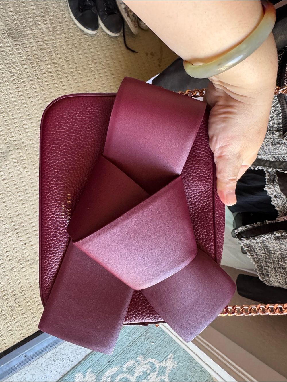 NWOT Ted Baker Wine Red Bow Crossbody Bag